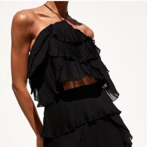 Zara pleated ruffle top and shorts set